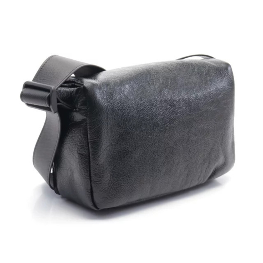 Balenciaga Bag Leather Shoulder Messenger Black MONACO Flap Black